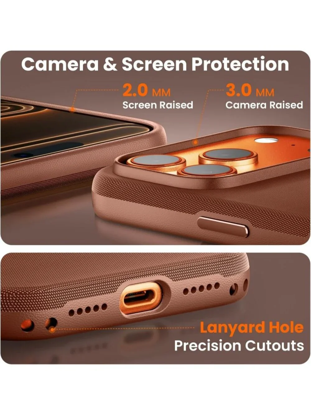 iPhone 17 Pro Orange Techwoven Drop Protection Shockproof Skin-Friendly Case